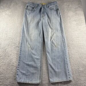 VINTAGE Old Navy Jeans Mens 34x32 Wide Leg Extra Baggy Loose Light Wash